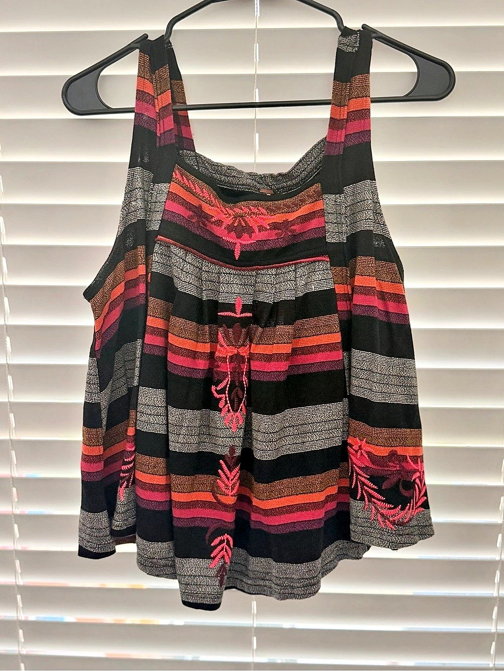 Rarely worn Free People Vintage Stripe Swing Tank in Black & Red